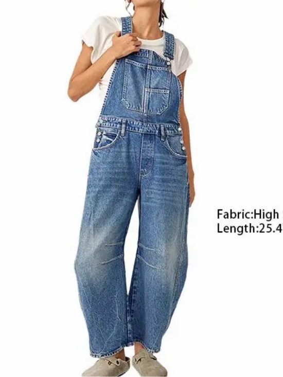 Denim - Flamingals Barrel Jean Overalls Size Small NWOT